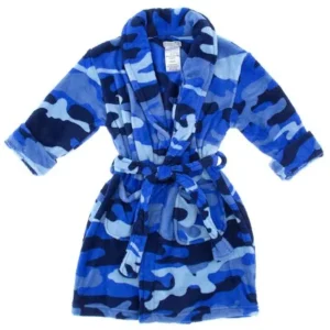 Komar Kids Boys Blue Camo Bathrobe Size XS/4-5