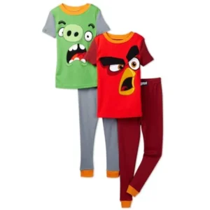Angry Birds Big Boys' 4pc Cotton Sleepwear Set