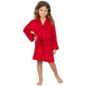 Komar Kids Girls Bathrobe Plush Pajama Robe Sleepwear, Red, Size: 14/16