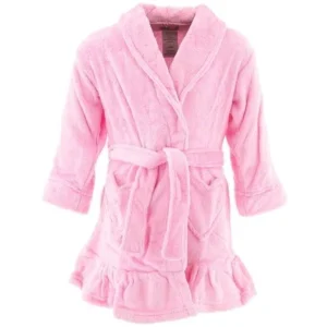 Komar Kids Girls Pink Velvet Fleece Bathrobe