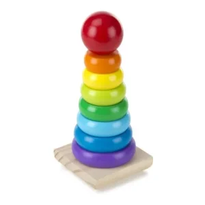 Melissa & Doug Rainbow Stacker Classic Toy (Developmental Toys, Superior Craftsmanship, 8 Smooth Rings, Solid Wood Base)