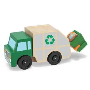 Melissa & Doug Garbage Truck Wooden Vehicle Toy (3 pcs)