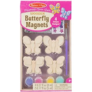 Melissa & Doug Decorate-Your-Own Wooden Butterfly Magnets Craft Kit