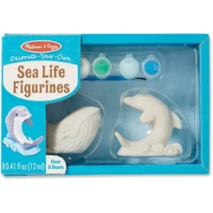 Melissa & Doug Decorate-Your-Own Sea Life Figurines Craft Kit - Paint a Whale and Dolphin