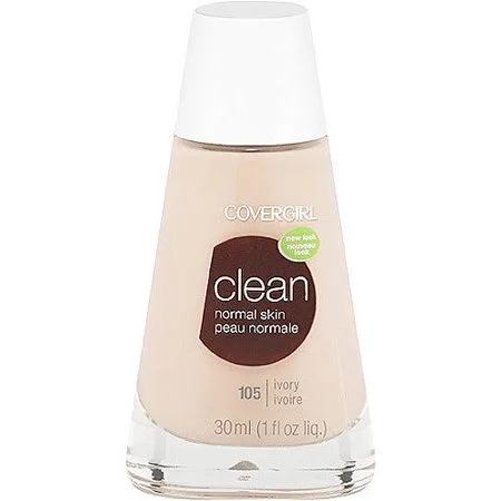 COVERGIRL Clean Liquid Makeup for Normal Skin, 105 Ivory, 1 Fl Oz