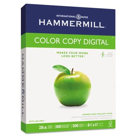 Hammermill Copy Paper, 100 Brightness, 28lb, 8 1/2 x 11, Photo White, 500/Ream