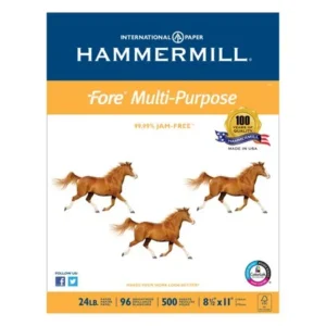 Hammermill Fore MP Multipurpose 24lb Paper, 96 Brightness, 8-1/2 x 11, 10 Ream/Case (500 Sheet/Ream)