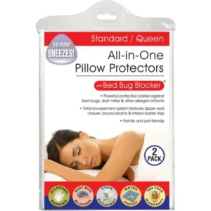 Luxury Cotton Rich Bed Bug Blocker Pillow Protector, Standard/Queen