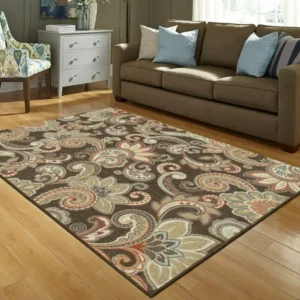 Better Homes and Gardens Brown Paisley Berber Printed Area Rugs or Runner