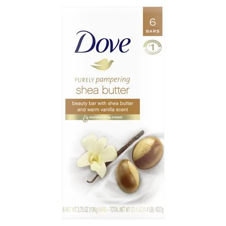 Dove Purely Pampering Beauty Bar Shea Butter 3.75 oz 6 Bars