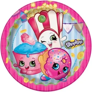 Shopkins Party Round Paper Dessert Plates, 7in, 8ct