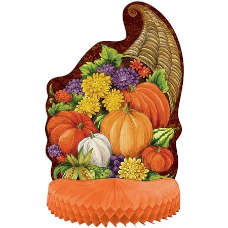 Horn of Plenty Thanksgiving Honeycomb Centerpiece