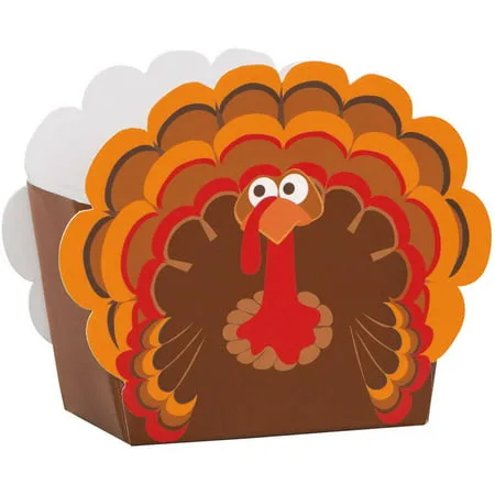 Cartoon Turkey Thanksgiving Favor Boxes, 8ct