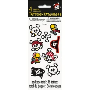 "Pirate Party Tattoo Sheets, 4ct"