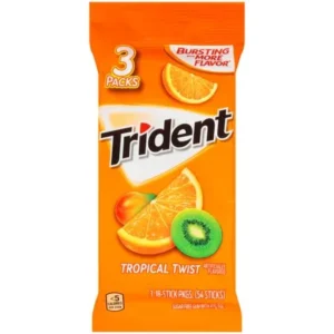 Trident Tropical Twist Sugar Free Gum- 3 PK, 3.0 PACK