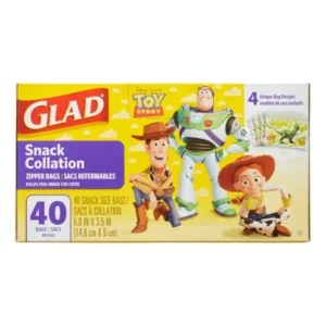 Glad Toy Story Zipper, Snack Bags, 40 Ct