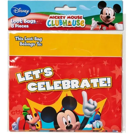 Mickey Mouse Clubhouse Treat Bags, Pack of 8, Party Supplies