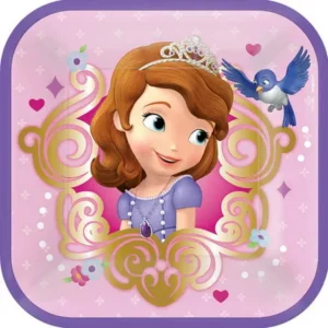 7" Sofia the First Square Paper Party Plate, 8ct