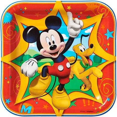 7" Mickey Mouse Clubhouse Square Paper Party Plate, 8ct