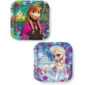 Frozen Party Paper Square Plates, 7 in, 8ct