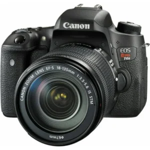 Canon Black EOS Rebel T6s Digital SLR Camera with 24.2 Megapixels and 18-135mm Lens Included