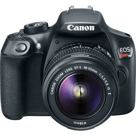 Canon EOS Rebel T6 DSLR Camera with 18-55mm Lens (Black)
