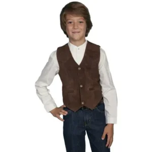 scully boys' boar suede vest espresso small