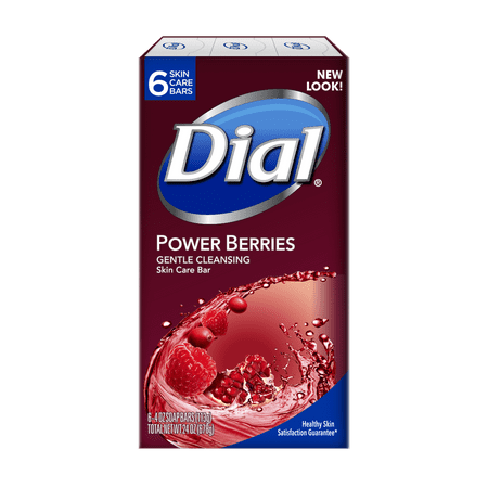 Dial Skin Care Bar Soap, Power Berries, 4 Ounce, 6 Bars