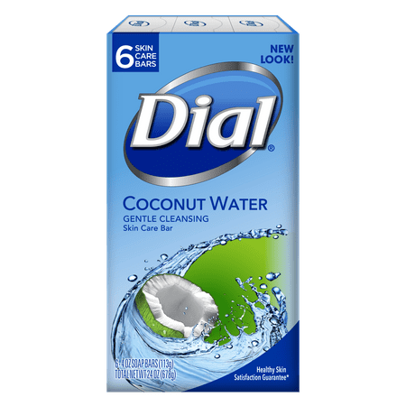 Dial Skin Care Bar Soap, Coconut Water, 4 Ounce, 6 Bars
