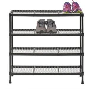 Muscle Rack 31"W x 31"H x 11"D 4-Shelf Wire Shelving, Black