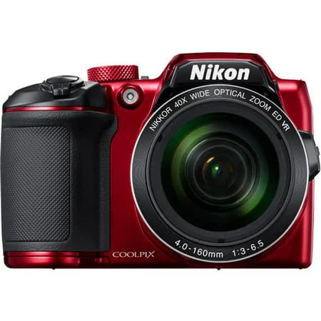 Nikon Red COOLPIX B500 Digital Camera with 16 Megapixels and 40x Optical Zoom