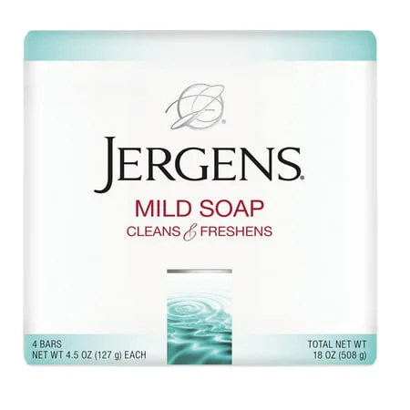 Jergens Bar Soap Mild Soap Bath, 4ct (4.5 oz per bar)