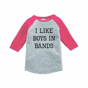 7 ate 9 Apparel Funny Kids Boys in Bands Baseball Tee Pink Small