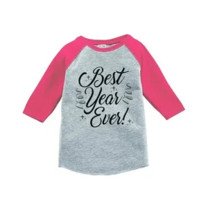 7 ate 9 Apparel Kids Best Year Ever Pink Baseball Tee - 3T