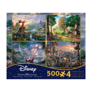 Thomas Kinkade Disney Dreams 4-in-1 Jigsaw Puzzle Multi-Pack, Series 2, 500 Pieces Each