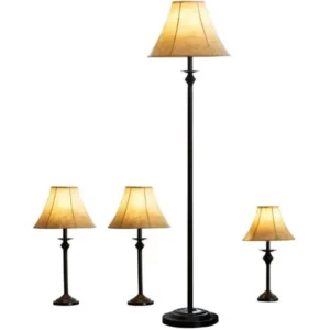 Better Homes and Gardens 4-Piece Lamp Set, Bronze Finish, CFL Bulbs Included
