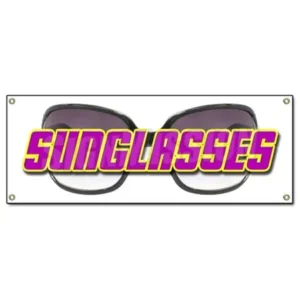 SUNGLASSES BANNER SIGN sunglass store sale signs sun glasses name brand
