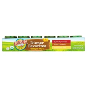 Earth's Best Organic Dinner Favorites Variety Pack Baby Food, 4 oz, 12 count