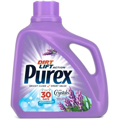 Purex Liquid Laundry Detergent with Crystals Fragrance, Fresh Lavender Blossom, 150 Fluid Ounces, 100 Loads