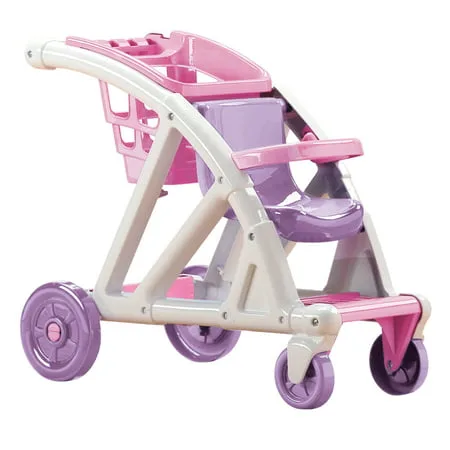 American Plastic Toys Shop With Me Doll Stroller with Shopping Cart