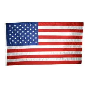 American Flag 3x5 ft. Nylon , with Sewn Stripes, Embroidered Stars and Brass Grommets.