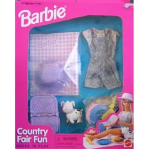 Barbie COUNTRY FAIR FUN Dress 'N Play FASHIONS & Accessories Playset (1996 Arcotoys, Mattel)