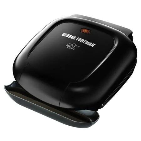 George Foreman 2-Serving Classic Plate Electric Indoor Grill and Panini Press, Black , GR0040B
