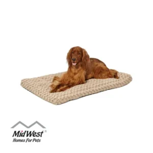 MidWest QuietTime Dog Bed & Crate Mat, Deluxe Ombre Swirl, 42", Mocha