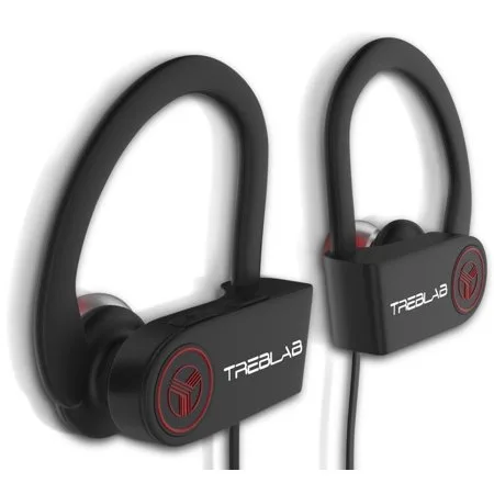 TREBLAB XR100 Bluetooth Sports Headphones, Best Wireless Earbuds For Running or Workout, Noise Cancelling Sweatproof Cordless Headset For Gym, True HD Beats Earphones w/ Mic For Iphone Android