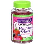 Vitafusion Teen Hair, Skin & Nails Multivitamin Gummies, Berry Blast, 100 Ct