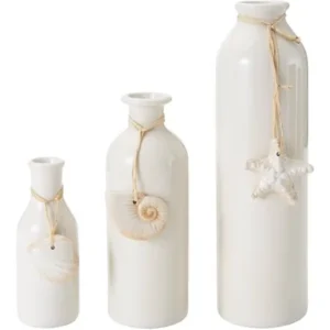 Elements Ceramic Bottle Vase with Shell