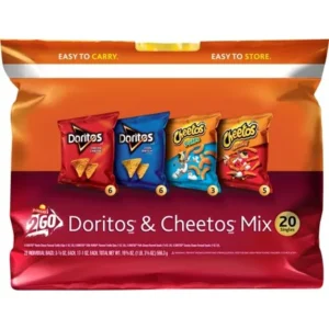 Frito-Lay 2Go DoritosÂ® & CheetosÂ® Mix Variety Pack, 0.75 Oz - 1 Oz, 20 Ct