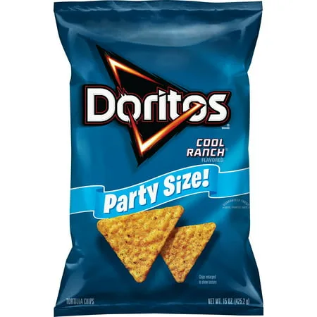 Doritos Cool Ranch Tortilla Chips, Party Size, 15.5 oz Bag