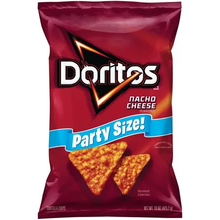 Doritos Nacho Cheese Tortilla Chips, Party Size, 15 oz Bag